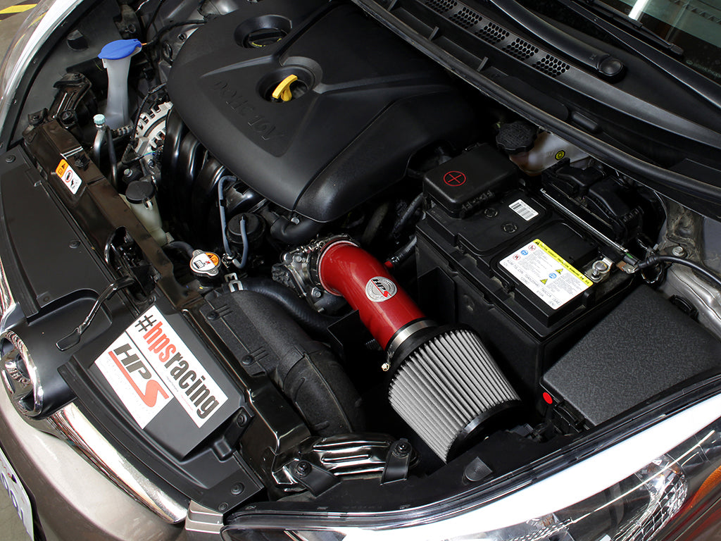 HPS Performance Air Intake Kit with Heat Shield, Red, 827-538R