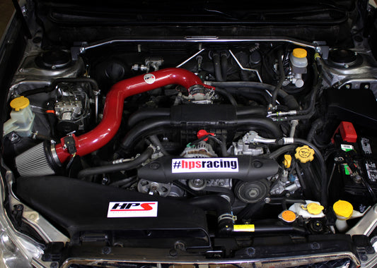 HPS Performance Air Intake Kit with Heat Shield, Red, 10-12 Subaru Legacy/ Outback 2.5L Non Turbo