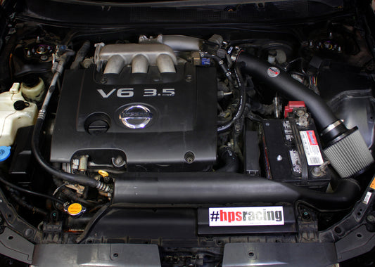 HPS Performance Air Intake Kit with Heat Shield, Black, 04-06 Nissan Altima/ 04-08 Nissan Maxima V6 3.5L