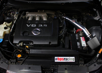 HPS Performance Air Intake Kit with Heat Shield, Blue, 04-06 Nissan Altima/ 04-08 Nissan Maxima V6 3.5L