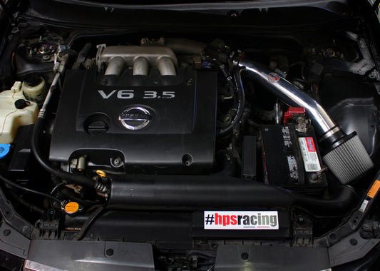 HPS Performance Air Intake Kit with Heat Shield, Blue, 04-06 Nissan Altima/ 04-08 Nissan Maxima V6 3.5L
