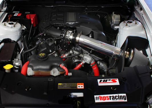 HPS Performance Air Intake Kit with Heat Shield, Red, 2011-2014 Ford Mustang 3.7L V6
