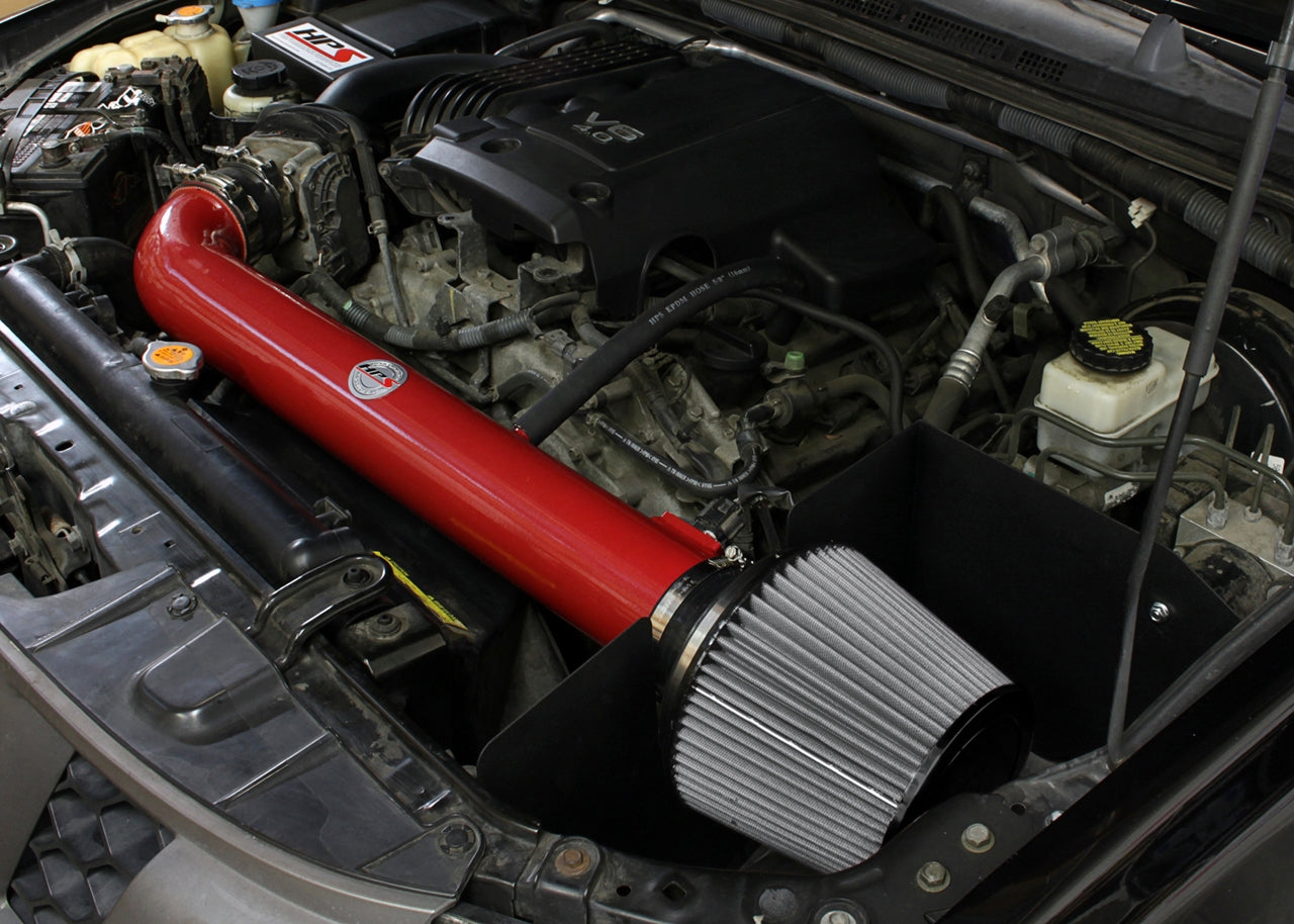 HPS Performance Air Intake Kit with Heat Shield, Red, 05-19 Nissan Frontier/ 05-12 Pathfinder/ 05-15 Nissan Xterra 4.0L V6