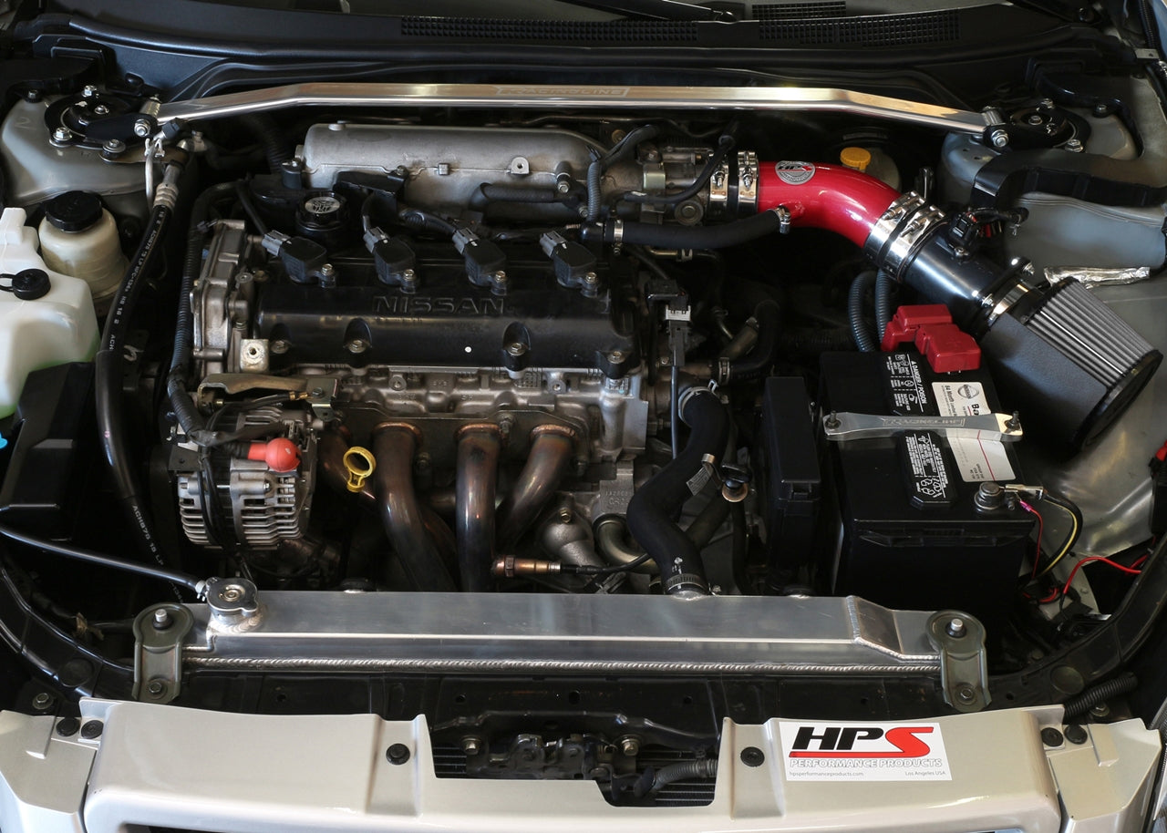 HPS Performance Air Intake Kit with Heat Shield, Red, 2002-2006 Nissan Altima 2.5L 4Cyl
