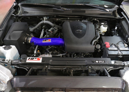 HPS Performance Air Intake Kit with Heat Shield, Blue, 2016-2023 Toyota Tacoma 3.5L V6
