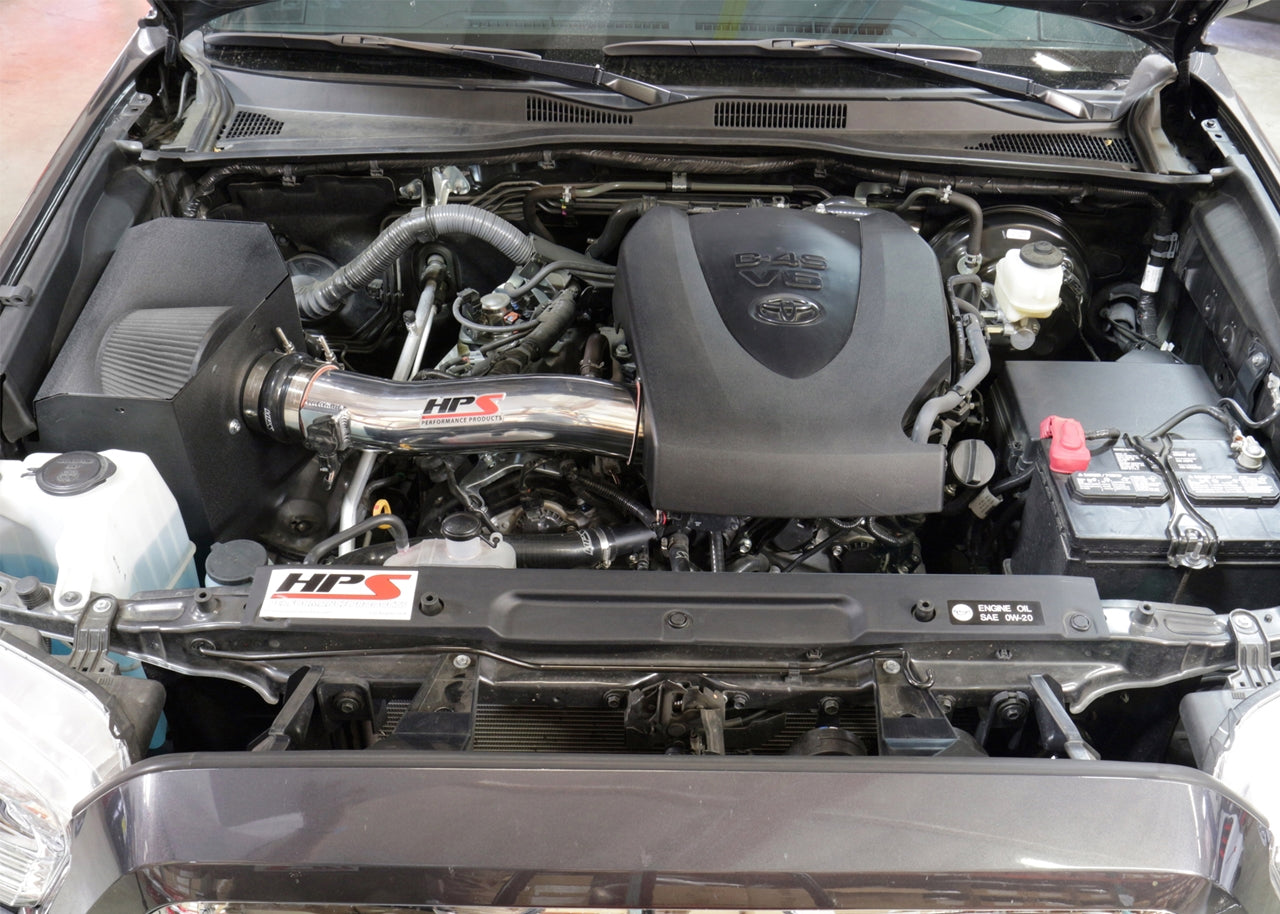 HPS Performance Air Intake Kit with Heat Shield, Polished, 2016-2023 Toyota Tacoma 3.5L V6