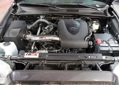 HPS Performance Air Intake Kit with Heat Shield, Polished, 2016-2023 Toyota Tacoma 3.5L V6