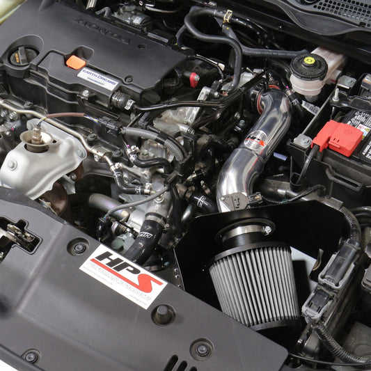 HPS Performance Air Intake Kit with Heat Shield, Black, 2016-2021 Honda Civic 2.0L Non Turbo