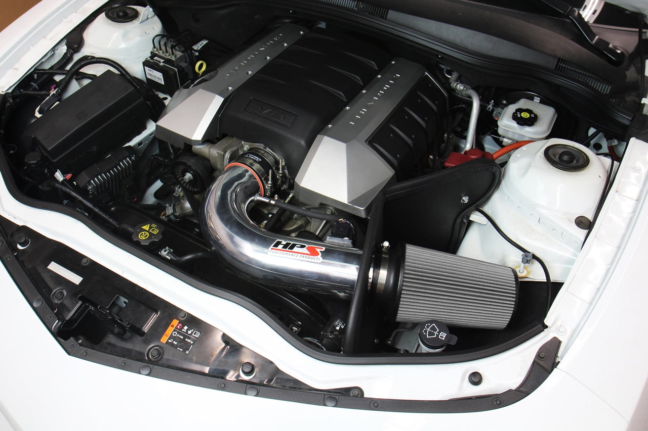 HPS Performance Air Intake Kit with Heat Shield, Blue, 2010-2015 Chevy Camaro SS 6.2L V8