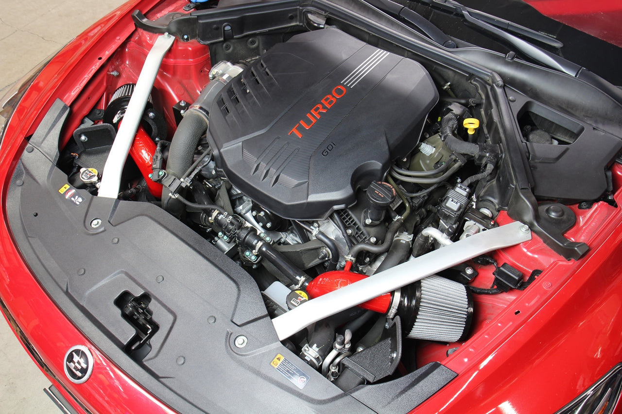 HPS Performance Air Intake Kit with Heat Shield, Black, Kia Stinger 3.3L V6 Twin Turbo (2018-2024), 827-672WB