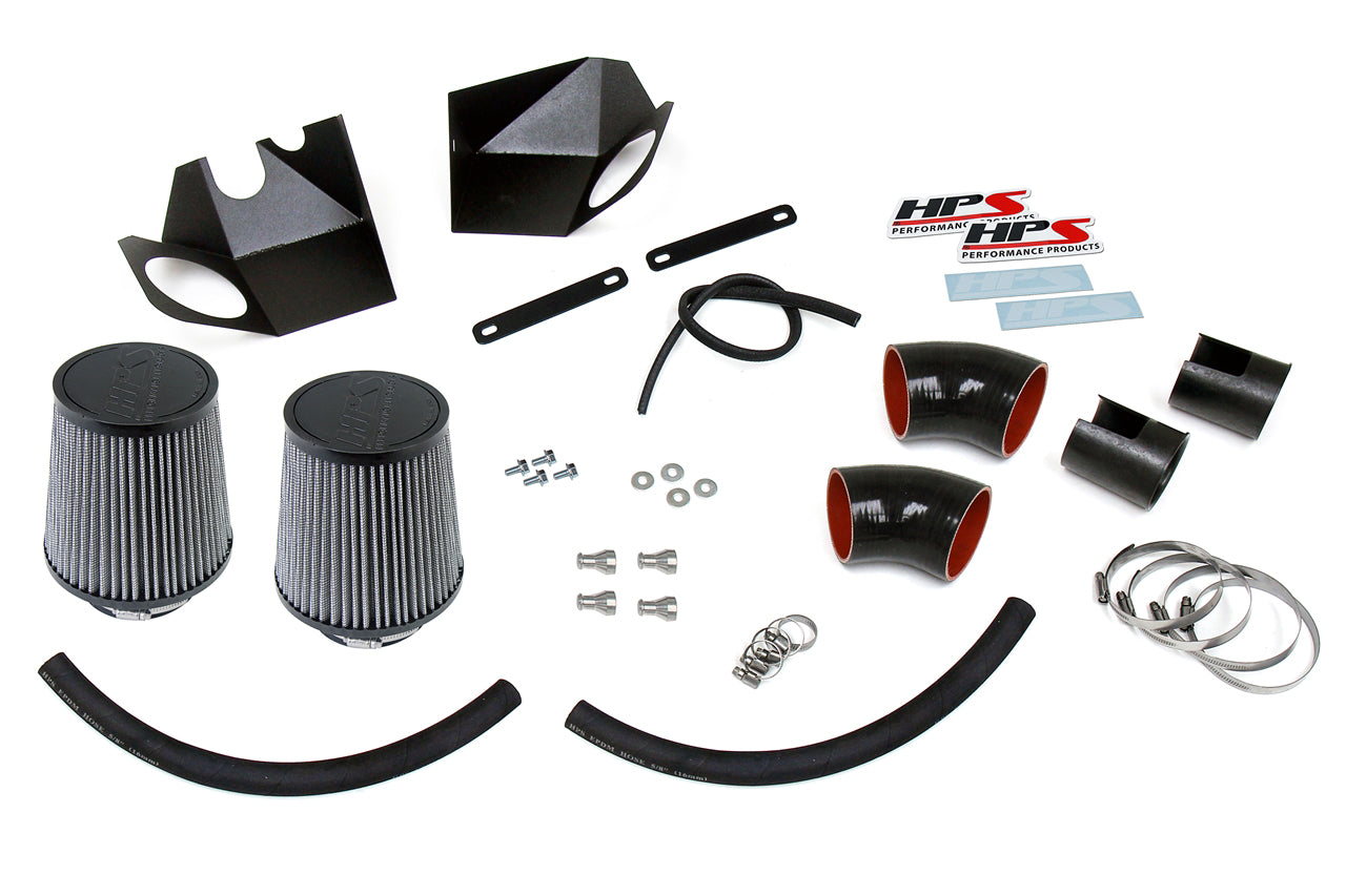 HPS Performance Air Intake Kit with Heat Shield, Black, 11-13 Infiniti M56/ 14-19 Q70 5.6L V8