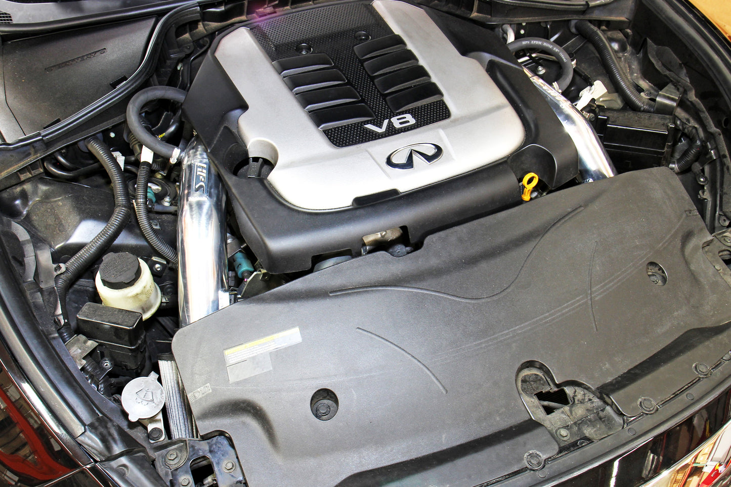 HPS Performance Air Intake Kit with Heat Shield, Black, 11-13 Infiniti M56/ 14-19 Q70 5.6L V8