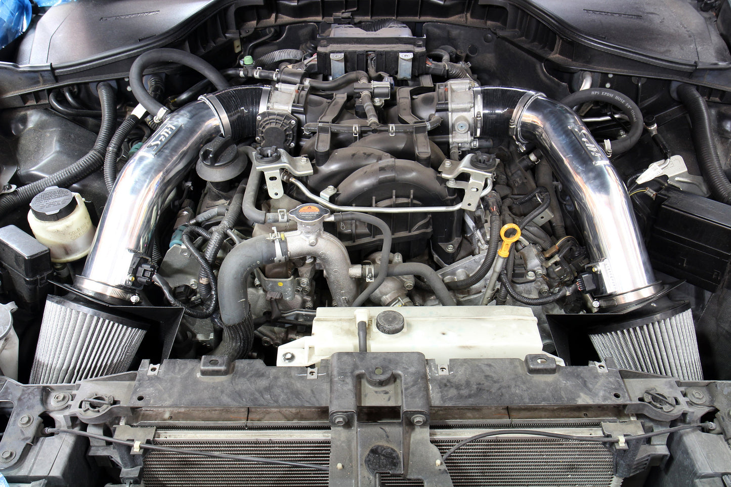 HPS Performance Air Intake Kit with Heat Shield, Black, 11-13 Infiniti M56/ 14-19 Q70 5.6L V8