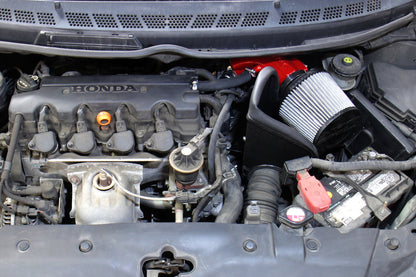HPS Performance Air Intake Kit with Heat Shield, Red, 2006-2011 Honda Civic 1.8L Gas