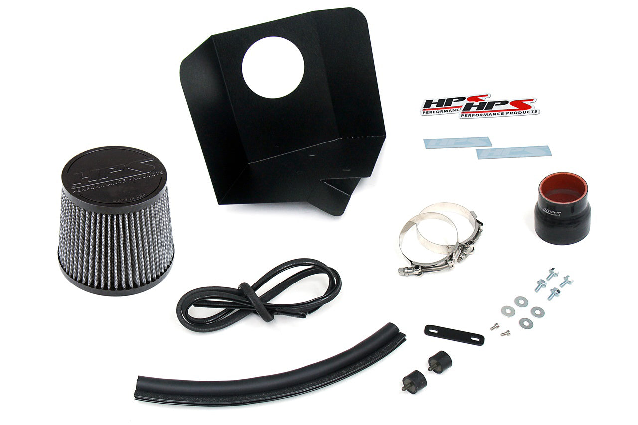HPS Performance Air Intake Kit with Heat Shield, Polished, 827-696P