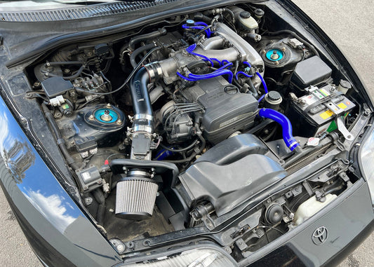 HPS Performance Air Intake Kit with Heat Shield, Blue, 1993-1996 Toyota Supra 3.0L Non Turbo 2JZGE