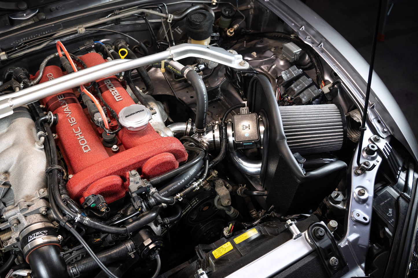 HPS Performance Air Intake Kit with Upper Hot Side Charge Pipe, Black, 2004-2005 Mazda Mazdaspeed Miata 1.8L Turbo