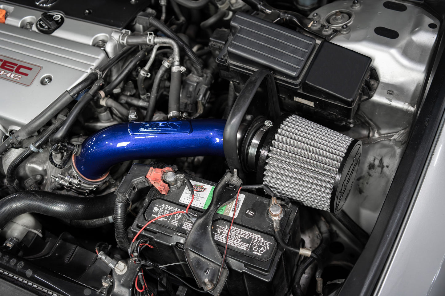HPS Performance Air Intake Kit with Heat Shield, Blue, 04-08 Acura TSX/ 03-06 Honda Accord 2.4L without MAF Sensor