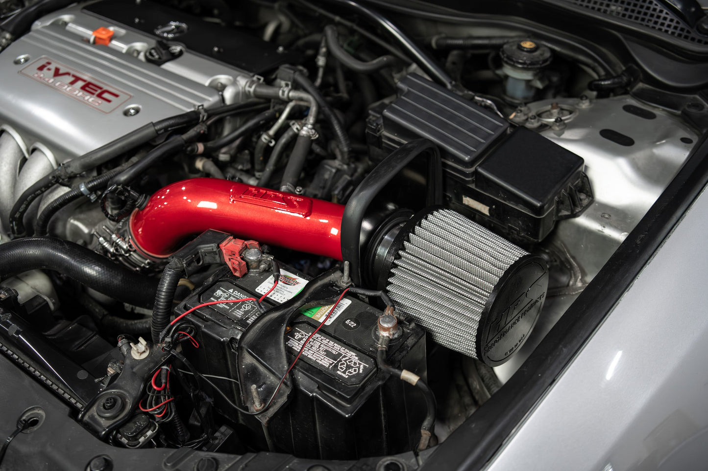 HPS Performance Air Intake Kit with Heat Shield, Red, 04-08 Acura TSX/ 03-06 Honda Accord 2.4L without MAF Sensor