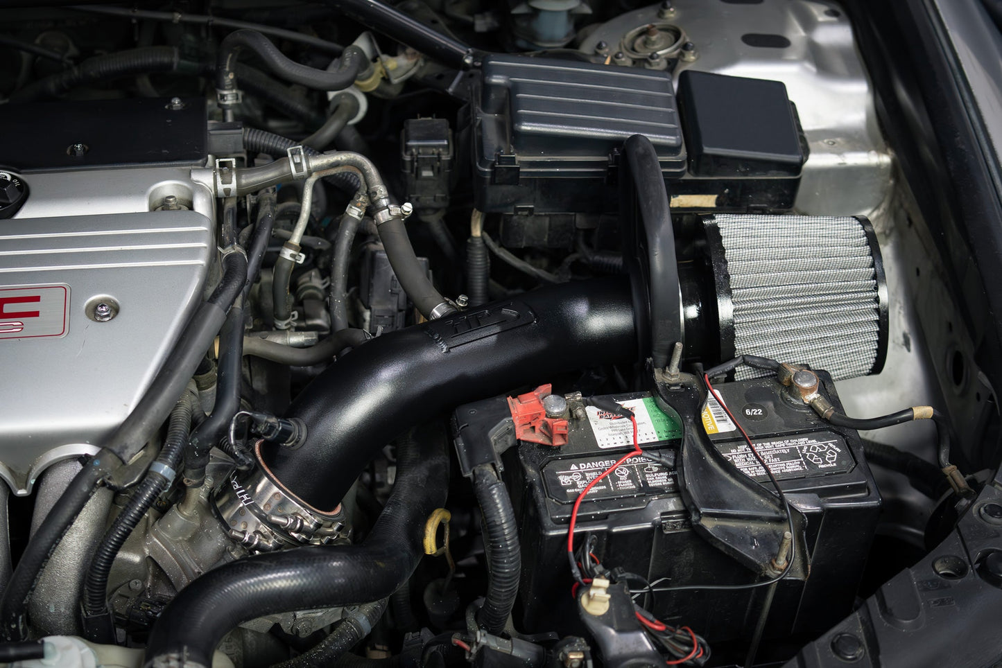 HPS Performance Air Intake Kit with Heat Shield, Black, 04-08 Acura TSX/ 03-06 Honda Accord 2.4L without MAF Sensor
