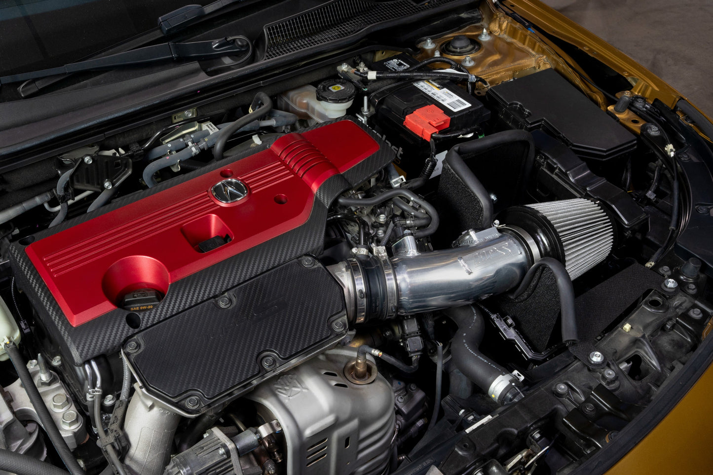 HPS Performance Air Intake Kit with Heat Shield, Red, 24-25 Acura Integra Type S/ 23-25 Honda Civic Type R 2.0L Turbo