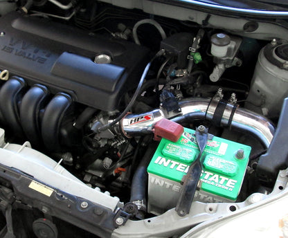 HPS Performance Cold Air Intake Kit, Polished, 03-04 Pontiac Vibe/ Toyota Corolla/ Matrix XR 1.8L 1ZZ-FE