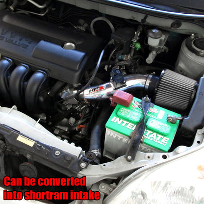 HPS Performance Cold Air Intake Kit, Polished, 03-04 Pontiac Vibe/ Toyota Corolla/ Matrix XR 1.8L 1ZZ-FE