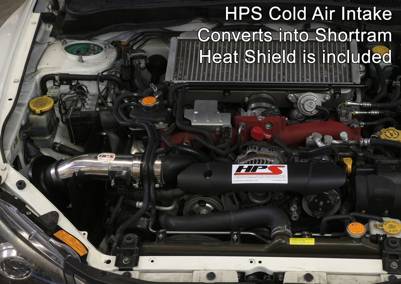 HPS Performance Cold Air Intake Kit, Polished, 2008-2014 Subaru WRX/ WRX STI 2.5L Turbo