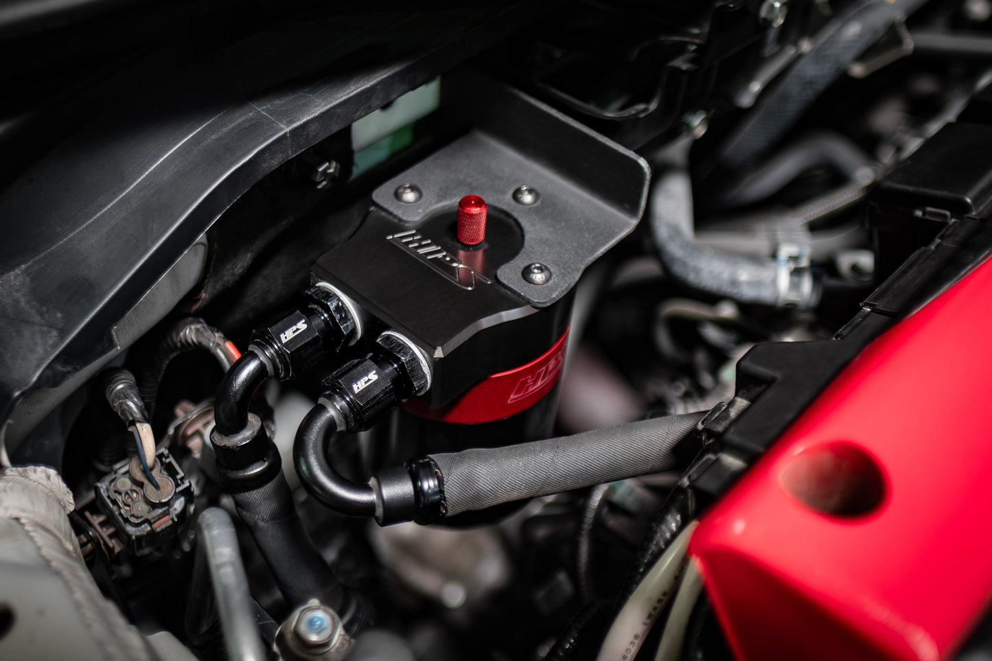 HPS Performance Billet Aluminum Oil Catch Can Kit, 17-21 Honda Civic Type R/ 23-24 Civic Type R/ 24 Acura Integra Type S 2.0L Turbo