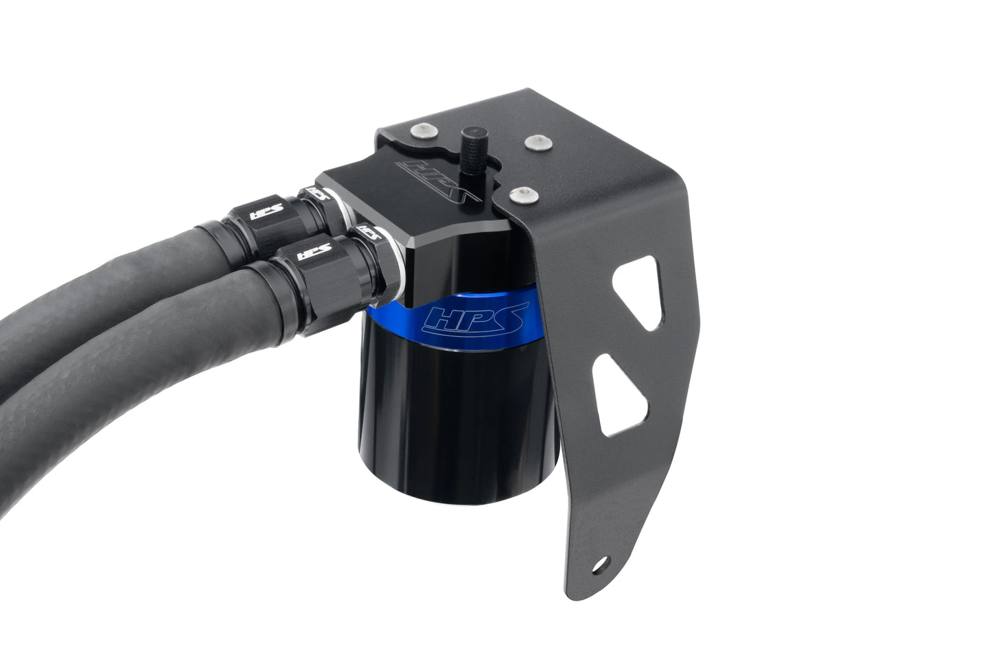 HPS Performance Black/Blue 147ML Oil Catch Can w/Mount Bracket For 24-26 Toyota Land Cruiser J250 / Tacoma N400 2.4L Turbo