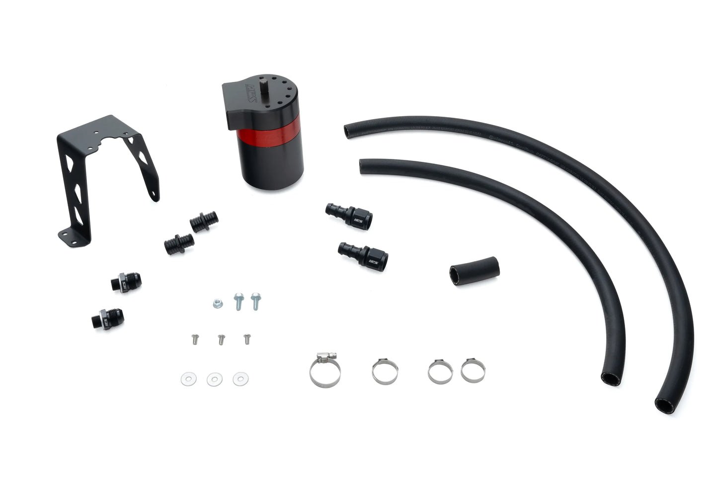 HPS Performance Black/Red 147ML Oil Catch Can w/Mount Bracket For 24-26 Toyota Land Cruiser J250 / Tacoma N400 2.4L Turbo