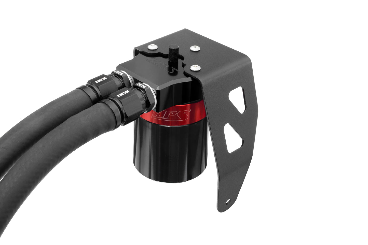 HPS Performance Black/Red 147ML Oil Catch Can w/Mount Bracket For 24-26 Toyota Land Cruiser J250 / Tacoma N400 2.4L Turbo