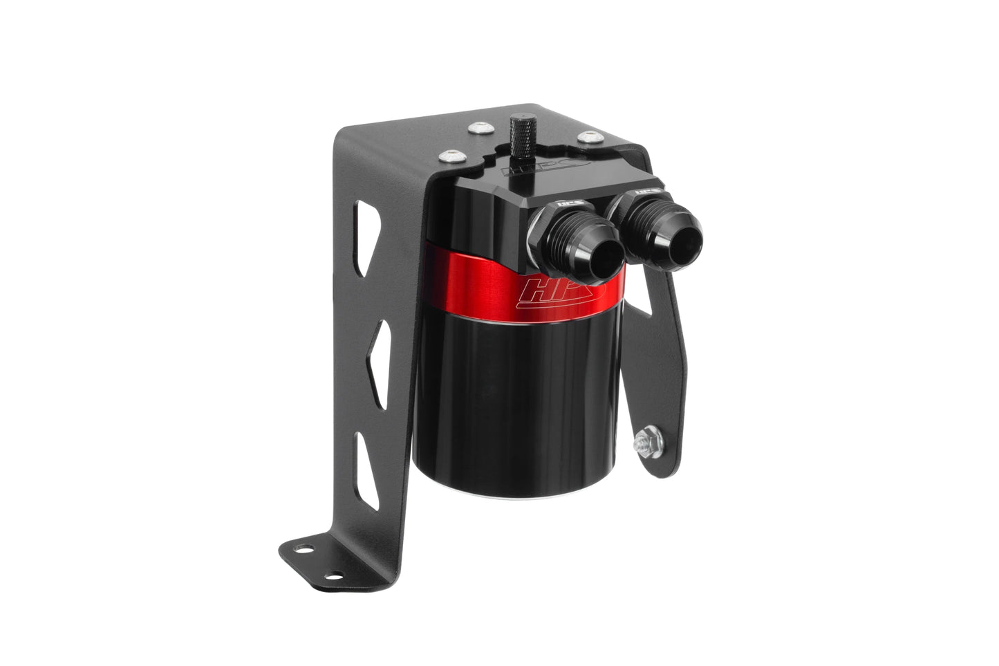HPS Performance Black/Red 147ML Oil Catch Can w/Mount Bracket For 24-26 Toyota Land Cruiser J250 / Tacoma N400 2.4L Turbo