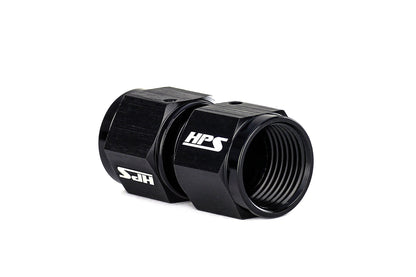 HPS Performance Straight AN -10 Female to Female Swivel Coupling Adapter, Aluminum, Black