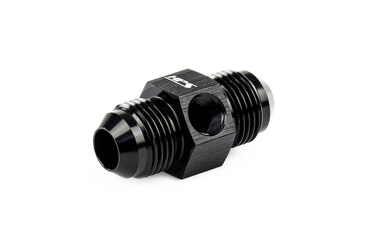 HPS Performance -10 AN Male to Male Adapter with 1/8" NPT Female Port, Aluminum, Black