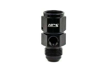 HPS Performance -3 AN Male to Female Fuel Pressure Gauge Adapter with 1/8 inch NPT Female Port Aluminum Black