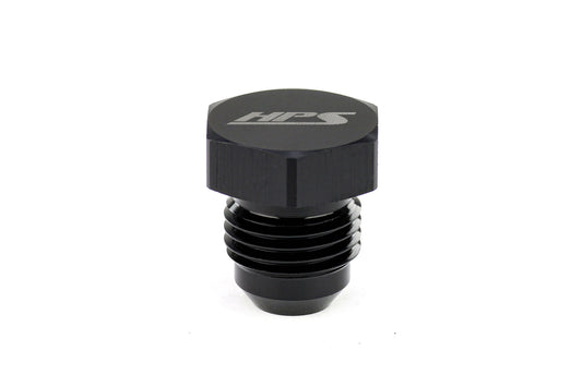 HPS Performance -3 AN Fittings Plug, AN Male 37 Degree Flare, Aluminum, Black
