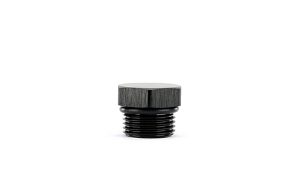HPS Performance -3 AN Fittings Plug, Port Thread with O-Ring, Aluminum, Black