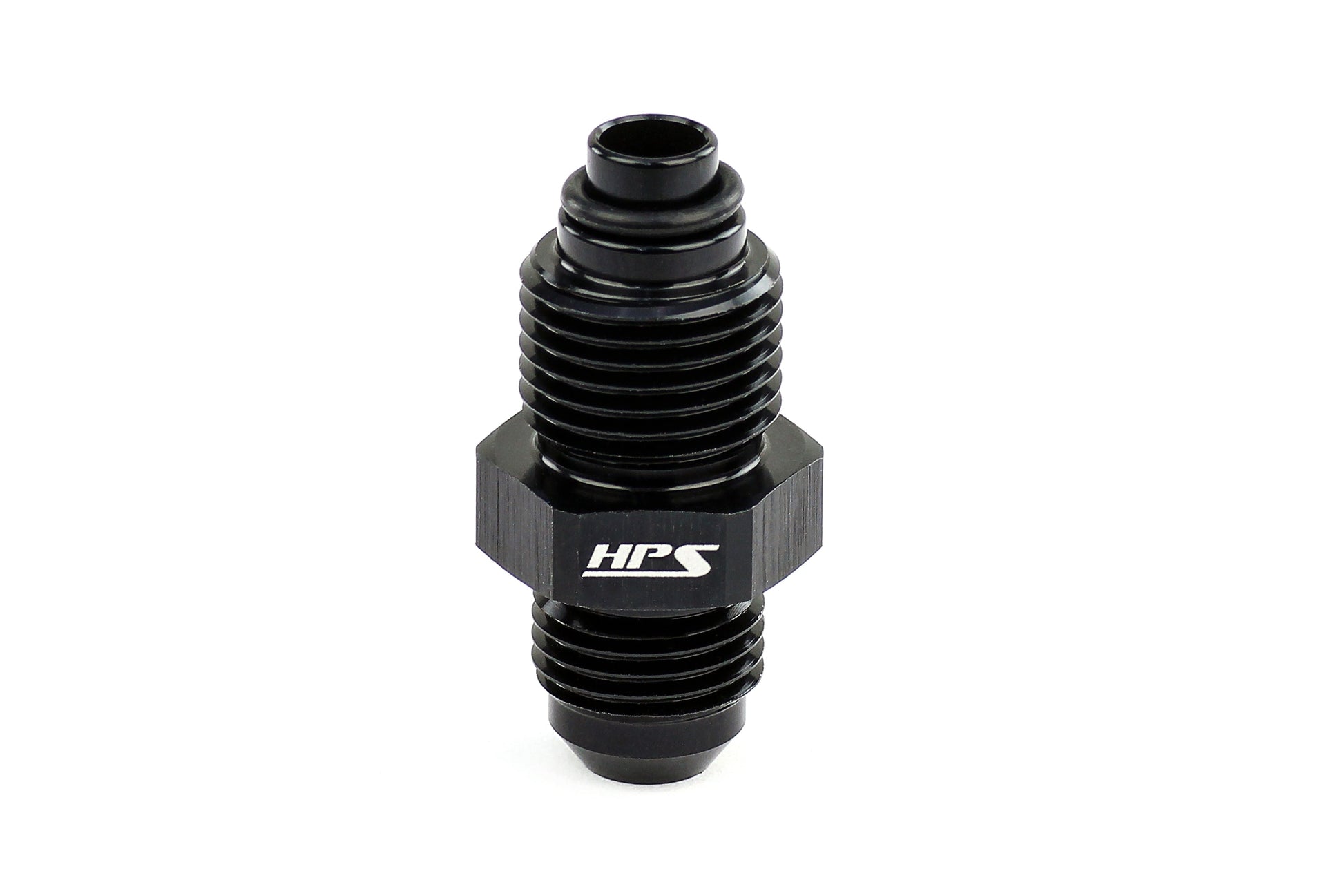 HPS Performance AN -6 to 5/8-18 Male to Inverted Flare Male Power Steering Adapter Aluminum Black