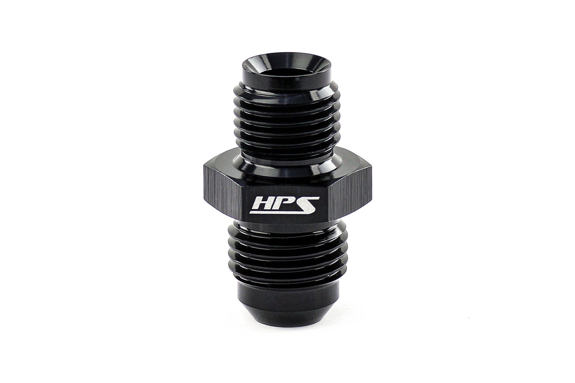HPS Performance Straight AN Flare -4 to 1/8 inch NPT Adapter Aluminum Black