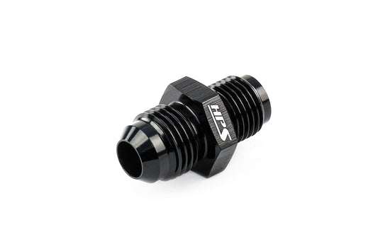 HPS Performance Straight AN Flare -6 to M14 x 1.5 Metric Adapter, Aluminum, Black