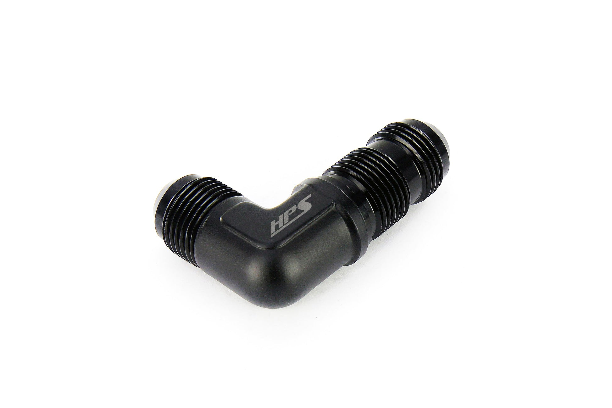 HPS Performance 90 Degree -8 AN Male to Male Bulkhead Adapter Aluminum Black