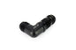 HPS Performance 90 Degree -3 AN Male to Male Bulkhead Adapter Aluminum Black