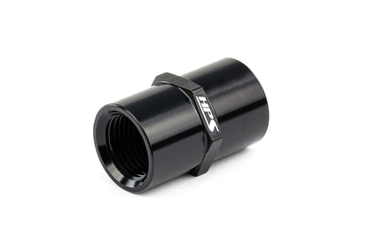HPS Performance Straight 3/8'' NPT Female to Female Coupler Adapter, Aluminum, Black