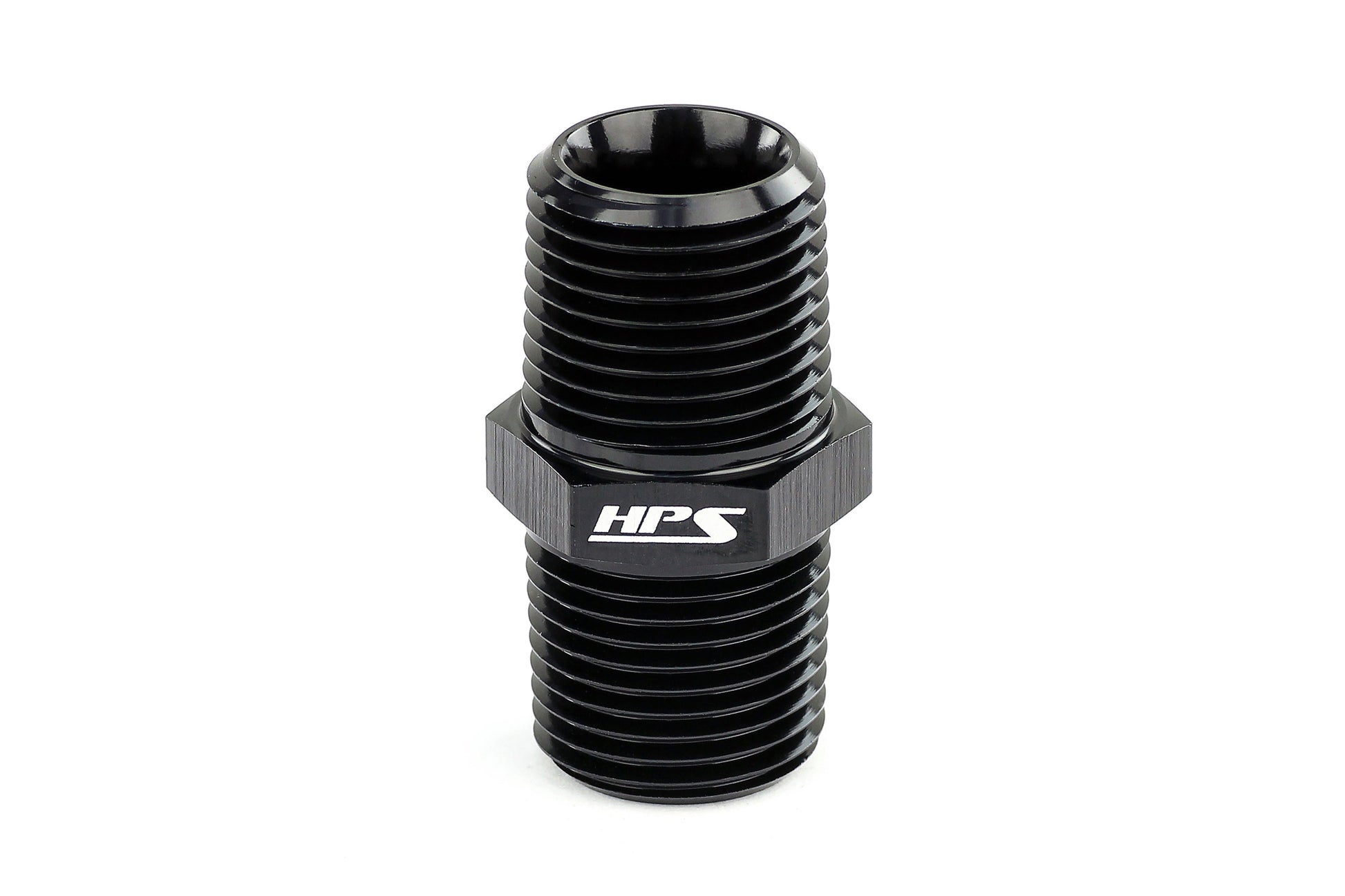 HPS Performance Straight 1/2'' NPT Male to Male Union Coupler Adapter Aluminum Black