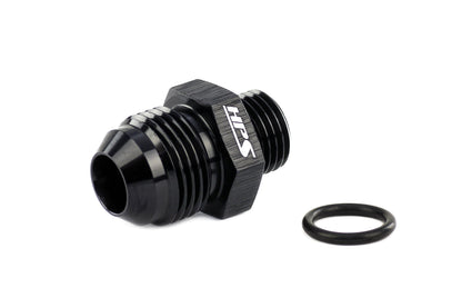 HPS Performance -6 AN Male to -6 O-ring Boss (ORB) Port Thread Male Adapter, Aluminum, Black
