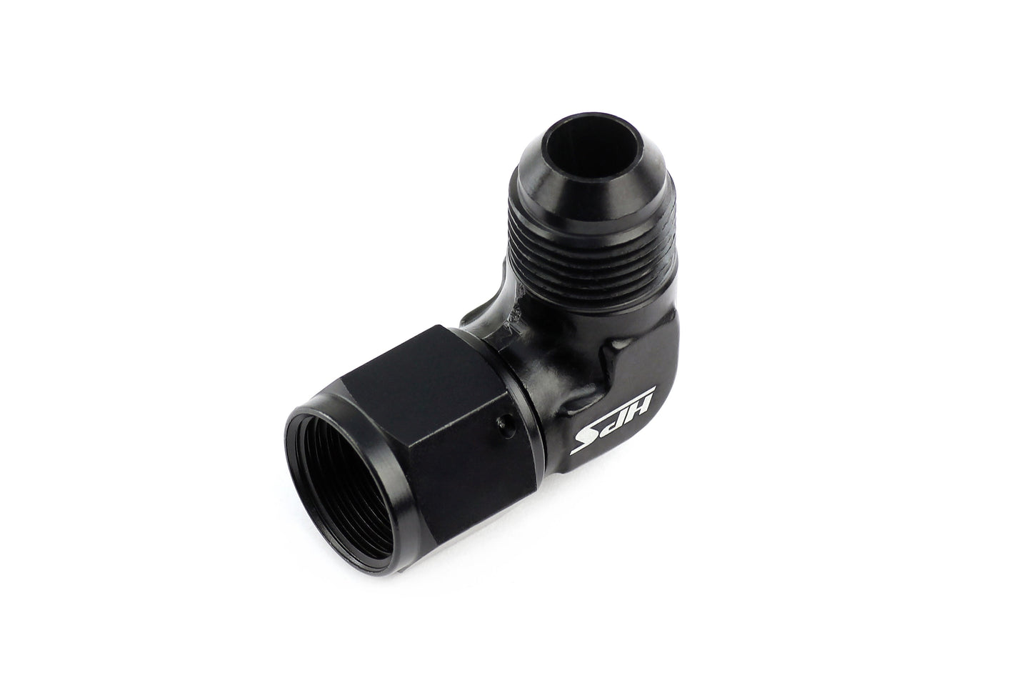 HPS Performance 90 Degree AN -6 Male to Female Swivel Adapter, Aluminum, Black