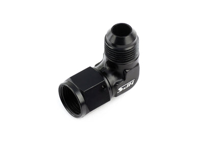 HPS Performance 90 Degree AN -6 Male to Female Swivel Adapter, Aluminum, Black