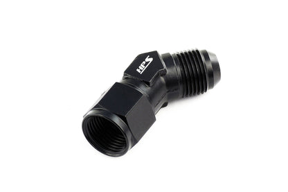 HPS Performance 45 Degree AN -8 Male to Female Swivel Adapter, Aluminum, Black