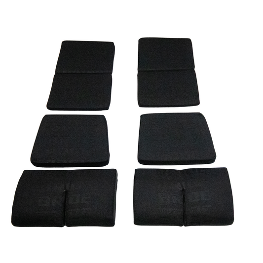 BRIDE Replacement Non-Recliner Fixed Back Seat Cushion Pads – Black Gradation Logo (3-Piece Set)